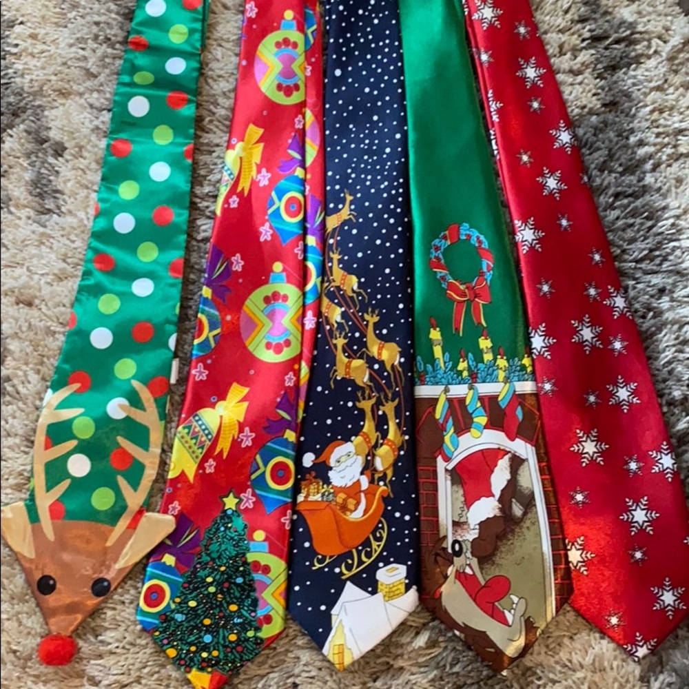 Bundle of men’s shiny Christmas ties